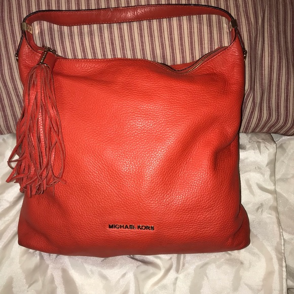 Michael Kors Authentic Purse Reddish Orange Color - Picture 2 of 12
